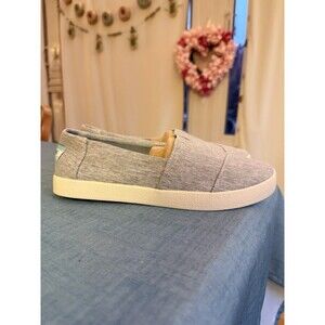 Women’s Toms Avalon Drizzle Grey Heavy Canvas Slip On Flat Shoes Size 7